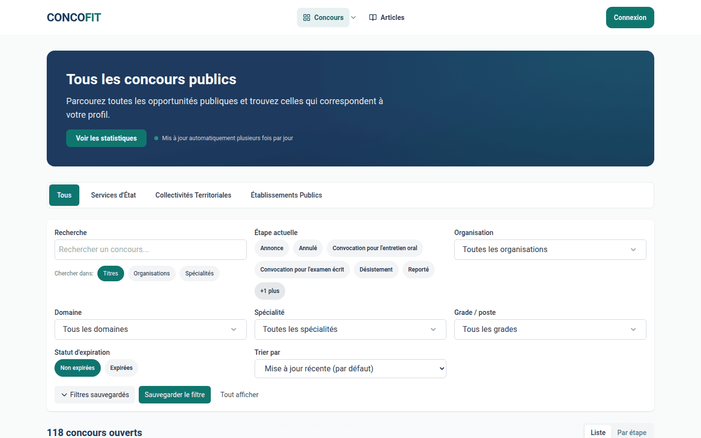 Concofit product interface
